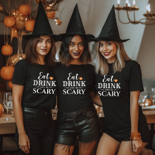 Camiseta Come Bebe y Sé Espantoso Tipografía Moderna Hallow