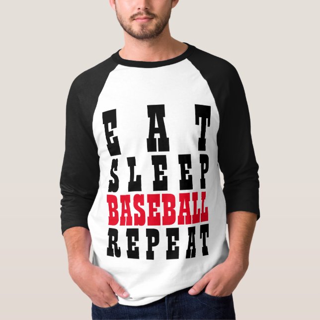 CAMISETA COME BÉISBOL DUERME REPITE (Anverso)