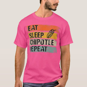 Camiseta Come Chipotle Duerme Repite Divertido Pimiento de