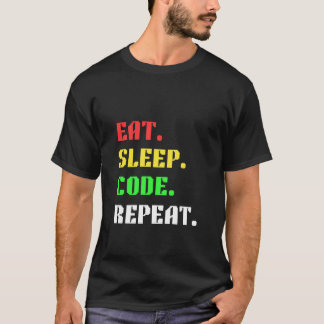 Camiseta Come Código Duerme Repite – Divertido Programador