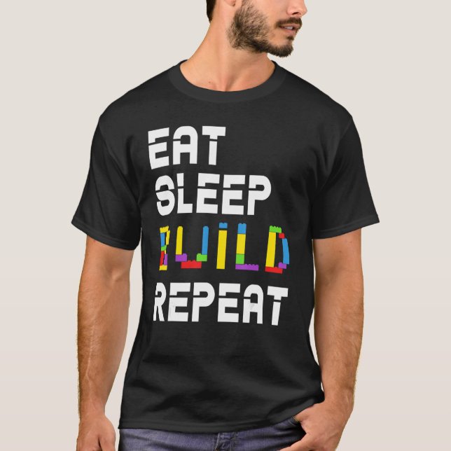Camiseta Come dormir Construir Repetir Maestro Constructor (Anverso)