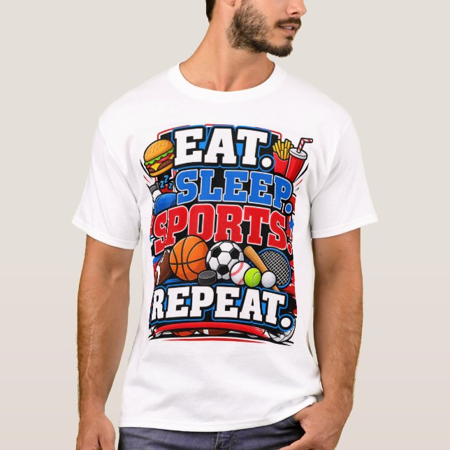Camiseta Come Dormir Deporte Repetir (Anverso)