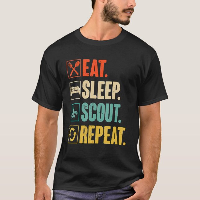 Camiseta Come Dormir Explorador Repetir  Exploración (Anverso)