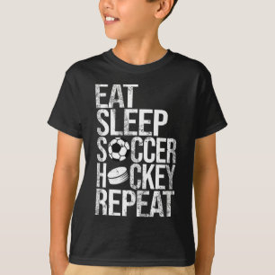 Camiseta Come Dormir Fútbol Hockey Repetir Divertido Juego