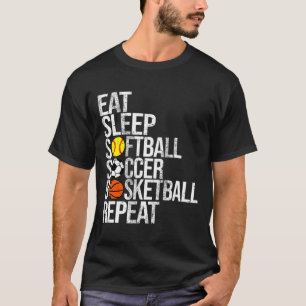 Camiseta Come Dormir Fútbol Suave Dibujar Repetir Deporte D