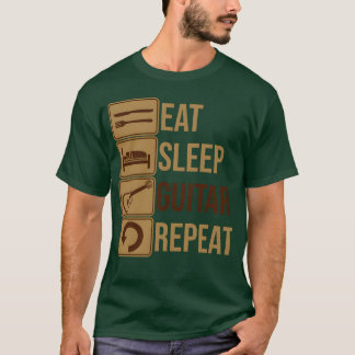 Camiseta Come Dormir Guitarra Repetir chica