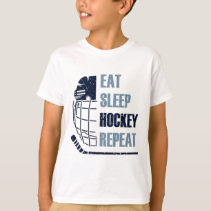 Camiseta Come Dormir Hockey Repetir Máscara Divertida Pegat