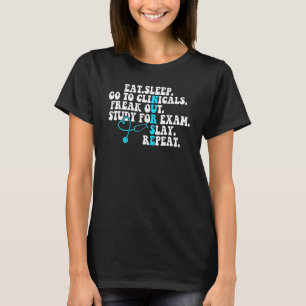 Camiseta Come Dormir Ir A Clínicas Vida De Enfermera Escuel
