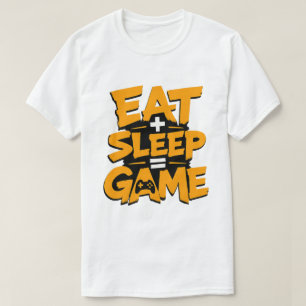 Camiseta Come Dormir Jugar Naranja Grunge Cita de Jugador