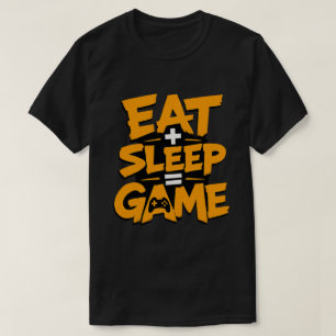 Camiseta Come Dormir Jugar Naranja Grunge Cita de Jugador