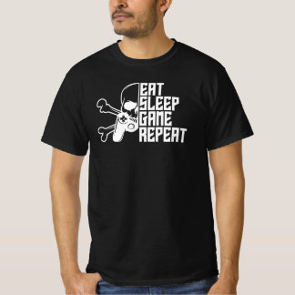 Camiseta Come Dormir Jugar Repetir Cita Divertida de Jugado