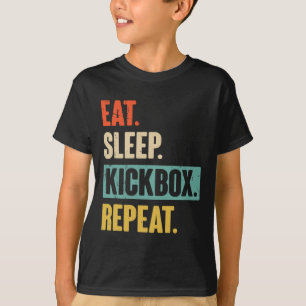 Camiseta Come Dormir Kickbox Repetir Retro Kickboxing Boxeo