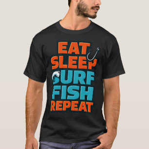 Camiseta Come Dormir Olas Pescar Repetir Divertido Pesca en