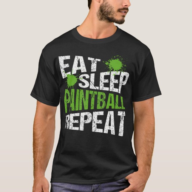 Camiseta Come Dormir Paintball Divertido (Anverso)
