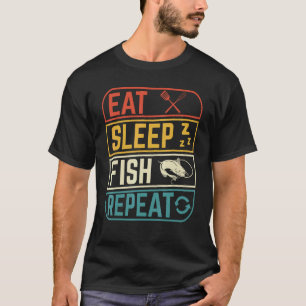 Camiseta Come dormir pesca repetir Diseño para pescadores