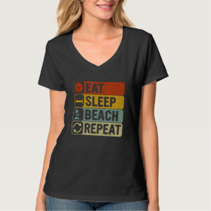Camiseta Come Dormir Playa Repetir Retro 60s 70s Playa Fría