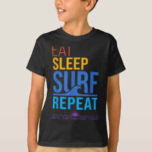 Camiseta Come dormir surf repetir colores atardecer retro s