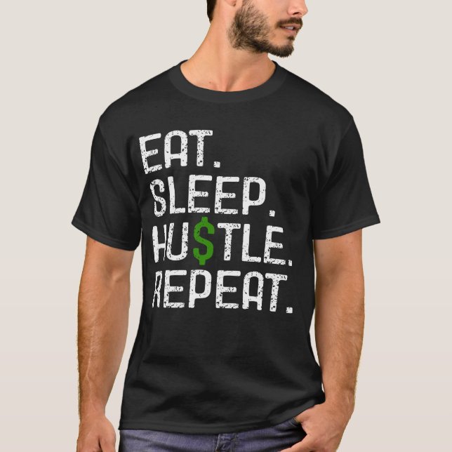 Camiseta Come Dormir Trabajar Duro Repetir (Anverso)