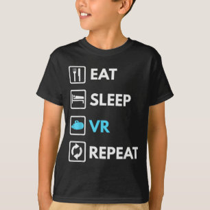 Camiseta Come Dormir Vr Repetir Divertido Chico Jugador Vr