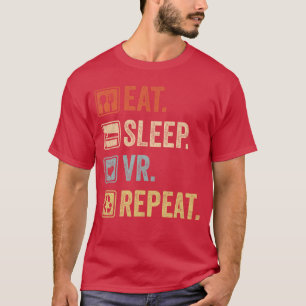Camiseta Come Dormir VR Repetir Jugador Antiguo Juegos Real