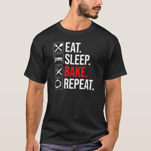 Camiseta Come. Duerme. Bake. Repite (Anverso)
