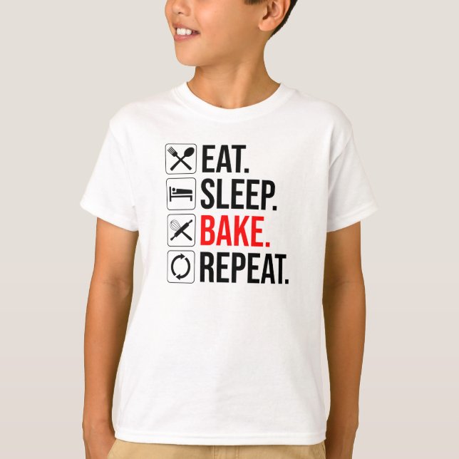 Camiseta Come. Duerme. Bake. Repite (Anverso)