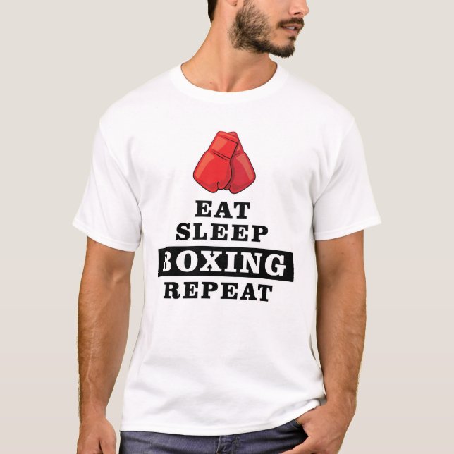 Camiseta Come, Duerme, Boxeo, Repite (Anverso)