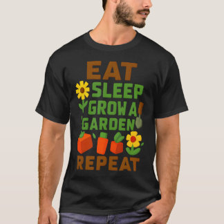 Camiseta Come Duerme Crece Un Jardín Repite Estilo Gamer