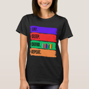 CAMISETA COME. DUERME. DIBUJAR. REPITE.