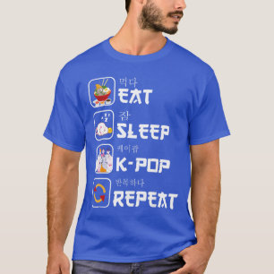 Camiseta Come Duerme Kpop Repite Amante de la Música Corean