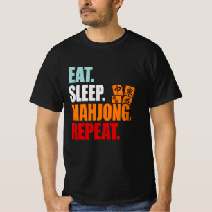 Camiseta Come. Duerme. Mahjong. Repite