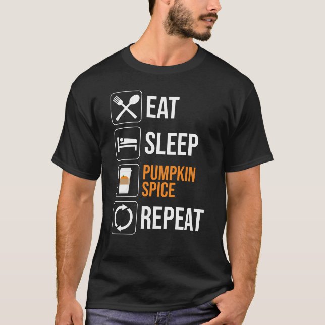Camiseta Come. Duerme. Mezcla de especias. Repite (Anverso)