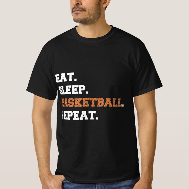 Camiseta Come. Duerme. Pelota de baloncesto. Repetir. t Cit (Anverso)