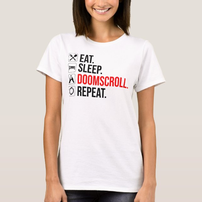Camiseta Come. Duerme. Pergamino. Repite (Anverso)
