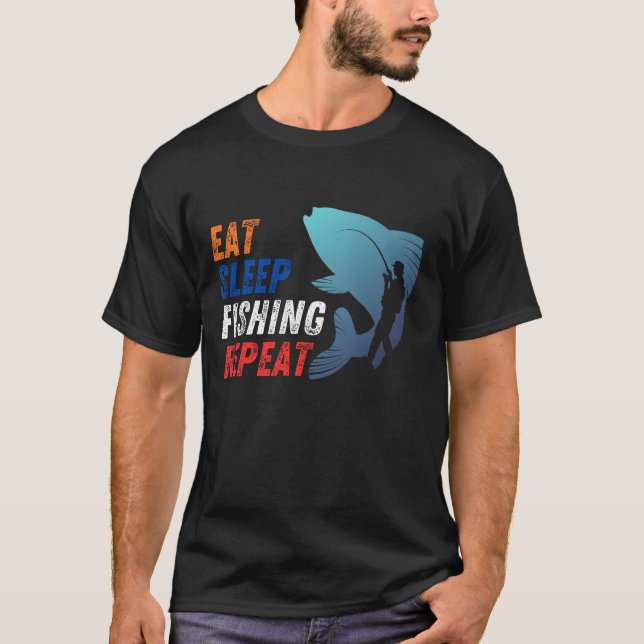 Camiseta Come. Duerme. Pescado. Repite. (Anverso)