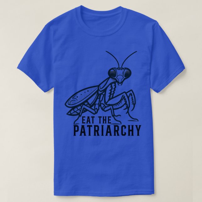 Camiseta Come el patriarcado Mantis rezando (Diseño del anverso)