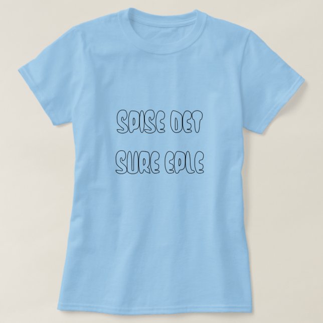 Camiseta come esa manzana agria en azul noruego (Diseño del anverso)