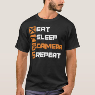 Camiseta Come Fotografía Repite Cámara Duerme Fotógrafo