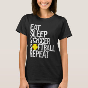 Camiseta Come Fútbol Duerme Repite Divertido Ll 