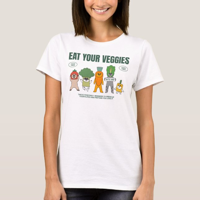 Camiseta Come Gatos Divertidos Verduras (Anverso)