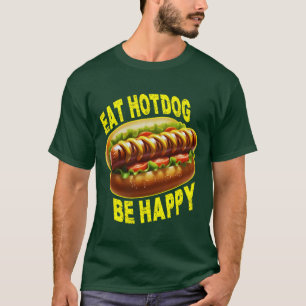 Camiseta come hotdog feliz
