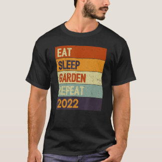 Camiseta Come Jardín Dormir Repetir Vintage Retro Colorear