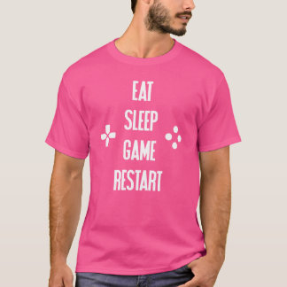 Camiseta Come Juega Duerme Reinicia Video vintage