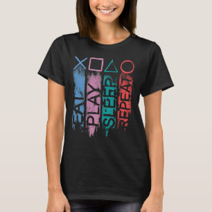 Camiseta Come Juega Duerme Repite Jugador Juegos Retro