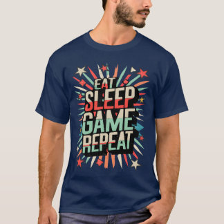 Camiseta Come Jugar Dormir Repetir dicho divertido