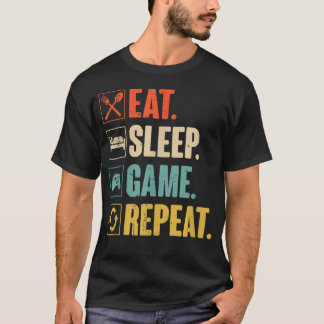 Camiseta Come Jugar Dormir Repetir Divertido