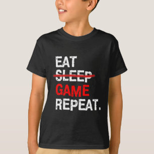 Camiseta Come Jugar Duerme Repetir Tablero Pc Video Jugador