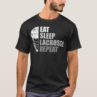 Camiseta Come Lacrosse Duerme Repetir Divertido Lacrosse