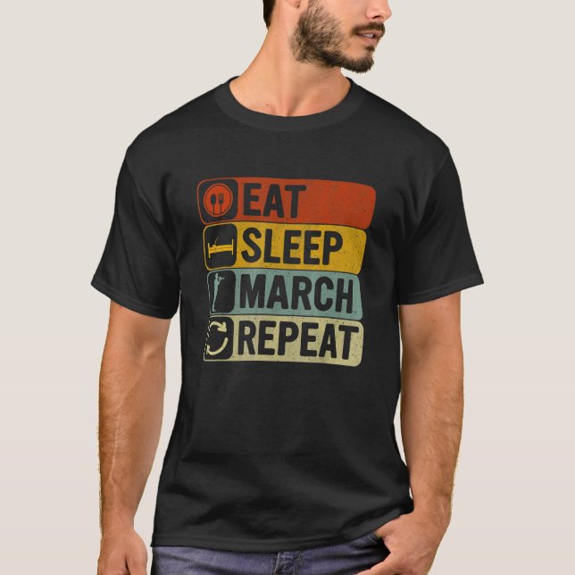 Camiseta Come Marcha Repite Retro 60s 70s Marchando (Anverso)
