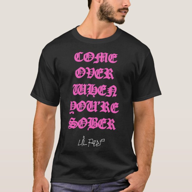Camiseta Come Over When You&X27;Re Sober Lil Peep Pink - Li (Anverso)